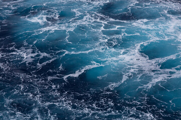 Abstract of waves and water color patterns in the Antarctic Ocean of Antarctica
