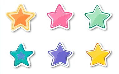 Obraz premium Colorful star stickers (2)