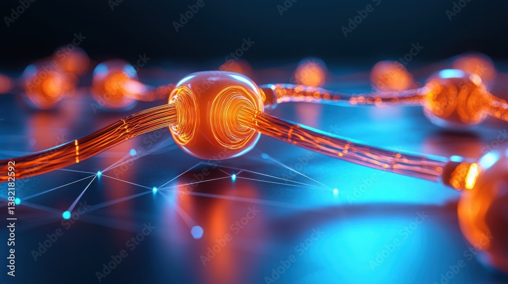 Poster intricate visualization of a dna molecule exemplifying clean digital connection patterns in biologic