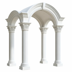 Fototapeta premium White classical archway, isolated, garden design