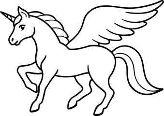 unicorn horse coloring book page,cute unicorn line art vector © SVG Premium Shop
