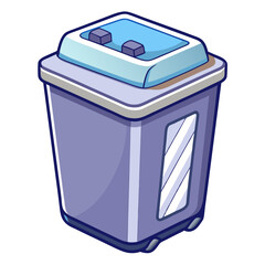 Image of a small, integrated office trash can with a built-in paper shredder, showing both the bin and the shredder mechanism.