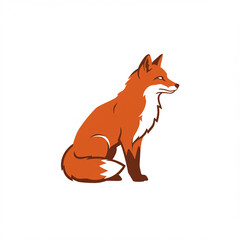 Obraz premium Fox Silhouette Logo Design on a White Background