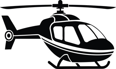 Dynamic Helicopter Silhouette Design – Minimalist Aviation Illustration for Air Transport and Rescue Themes