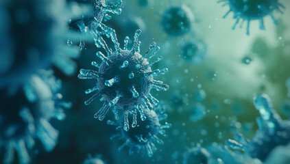 ウイルスのイメージ｜感染症・細菌・病原体の3Dイラスト