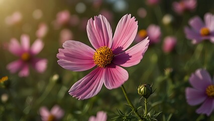 Obraz premium pink cosmos flowers
