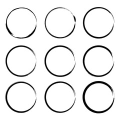 Abstract circles made of grunge brush strokes