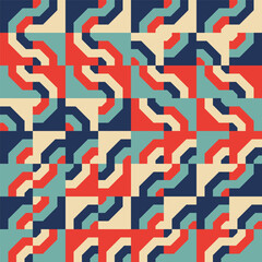 abstract bauhaus background design, seamless geometric background, abstract colorful pattern with retro color