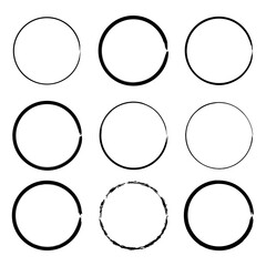 Abstract circles made of grunge brush strokes