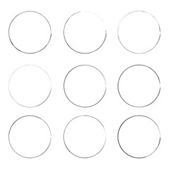 Abstract circles made of grunge brush strokes