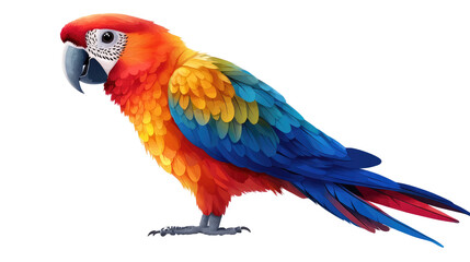 Fototapeta premium Colorful Parrot: A vibrant and captivating illustration of a colorful parrot, showcasing the bird's exquisite plumage and unique beauty.