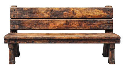 Fototapeta premium Rustic Wood Bench: An inviting wooden bench, exuding the warmth of natural materials, stands ready for a moment of respite. It captures the essence of outdoor relaxation.