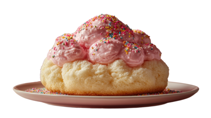 Cupcake Delight: A whimsical creation, featuring a light, fluffy base topped with vibrant pink frosting and colorful sprinkles. This treat is a feast for the eyes.