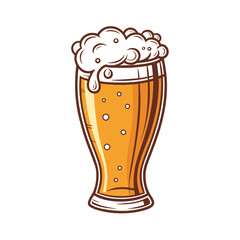 Beer Glass vector illustration, isolated on a white background.