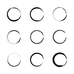 Abstract circles made of grunge brush strokes