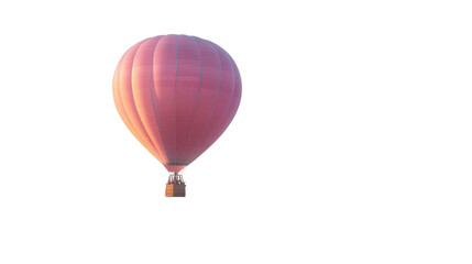 Obraz premium Soaring Dreamscape: A vibrant hot air balloon, a symbol of adventure and freedom, ascends gracefully against a clear sky, inspiring dreams of exploration and the joy of flight.