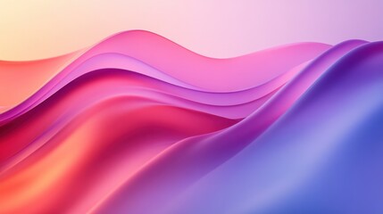 A vibrant, abstract wave design featuring smooth gradients of pink, purple, and soft hues, creating a sense of fluidity and tranquility.