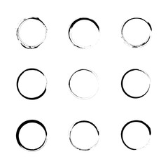 Abstract circles made of grunge brush strokes