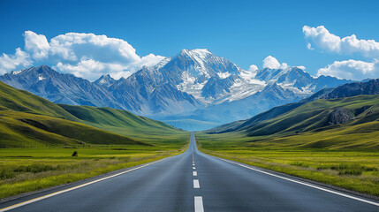 Fototapeta premium Road to the Snow Mountains