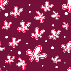 Fototapeta premium seamless pattern with abstract shape and dots in orange color background