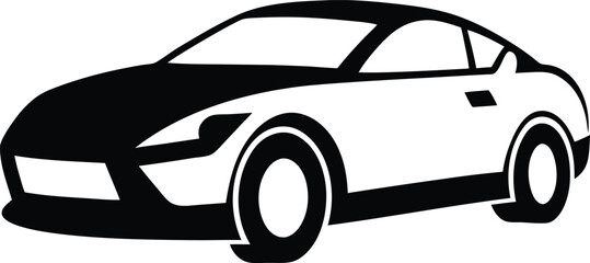 Stylish Car Silhouette Design – Minimalist Automotive Illustration for Transportation and Vehicle Themes