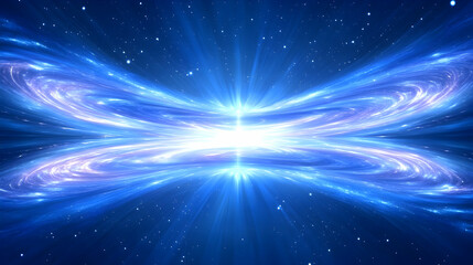 Fototapeta premium Glowing butterfly nebula in vibrant blue cosmic space