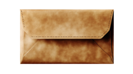 Elegant Leather Envelope: A close-up shot showcasing the refined details and texture of a premium leather envelope, radiating a sense of understated luxury and sophistication.