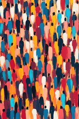 Abstract colorful crowd painting	