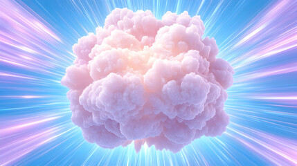 Pink cloud burst with light rays