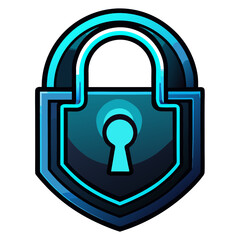 Design a solid black cybersecurity padlock icon;  minimalist, strong, and easily scalable for digital use.  Include subtle details.