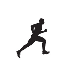 Fototapeta premium Silhouette of a running athlete in motion