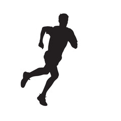 Fototapeta premium Silhouette of a running person in action