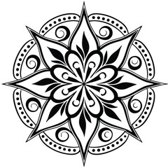 Mandala Design , Mandala art, Black and white Mandala