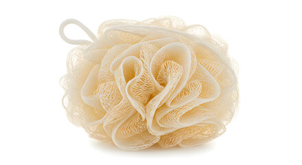 Creamy Lace Bath Puff, Isolated on White Background