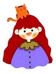 A little girl with a cat