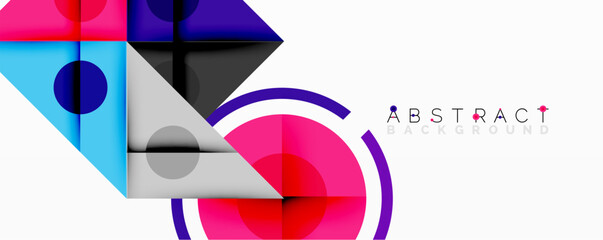 Bright shapes overlap. Vibrant colors create modern design. Minimalist composition, geometric forms, dynamic arrangement. Perfect for backgrounds, presentations.