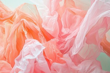 Fototapeta premium Colorful Layers of Delicate Tissue Paper in Soft Pastel Shades