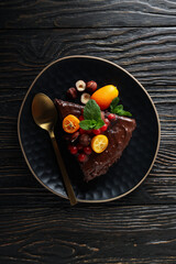 Chocolate cake - concept of delicious and tasty dessert