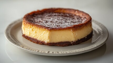 Baked cheesecake on a plate