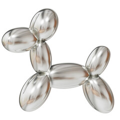 3d silver chrome Balloon Dog Sculpture illustration