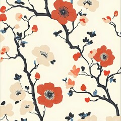 colorful flower chinese style