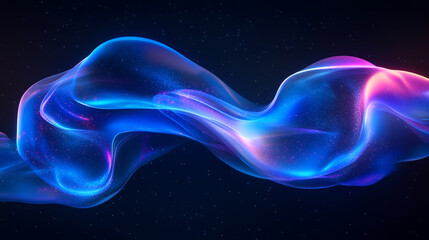 Shape Neon Dynamically Morphing Blue Fluid Abstract With