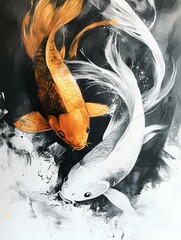 goldfish chinese style painting