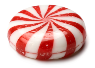 Round peppermint candy isolated on transparent background Generative Ai.
