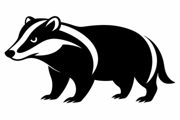 badger black silhouette vector
