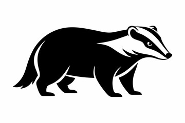 badger black silhouette vector