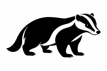 badger black silhouette vector