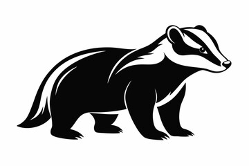 badger black silhouette vector