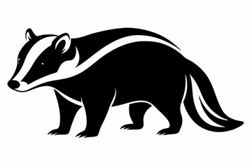 badger black silhouette vector