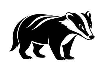 badger black silhouette vector